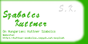 szabolcs kuttner business card